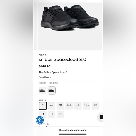 NIB MEN'S Snibbs Spacecloud 2.0 Slip & Water Resistant Color Eclipse Size 7 - Picture 16 of 16